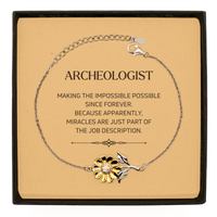 Load image into Gallery viewer, Archeologist Inspirational Bracelet - Miracles are just part of the job description | Birthday Gift
