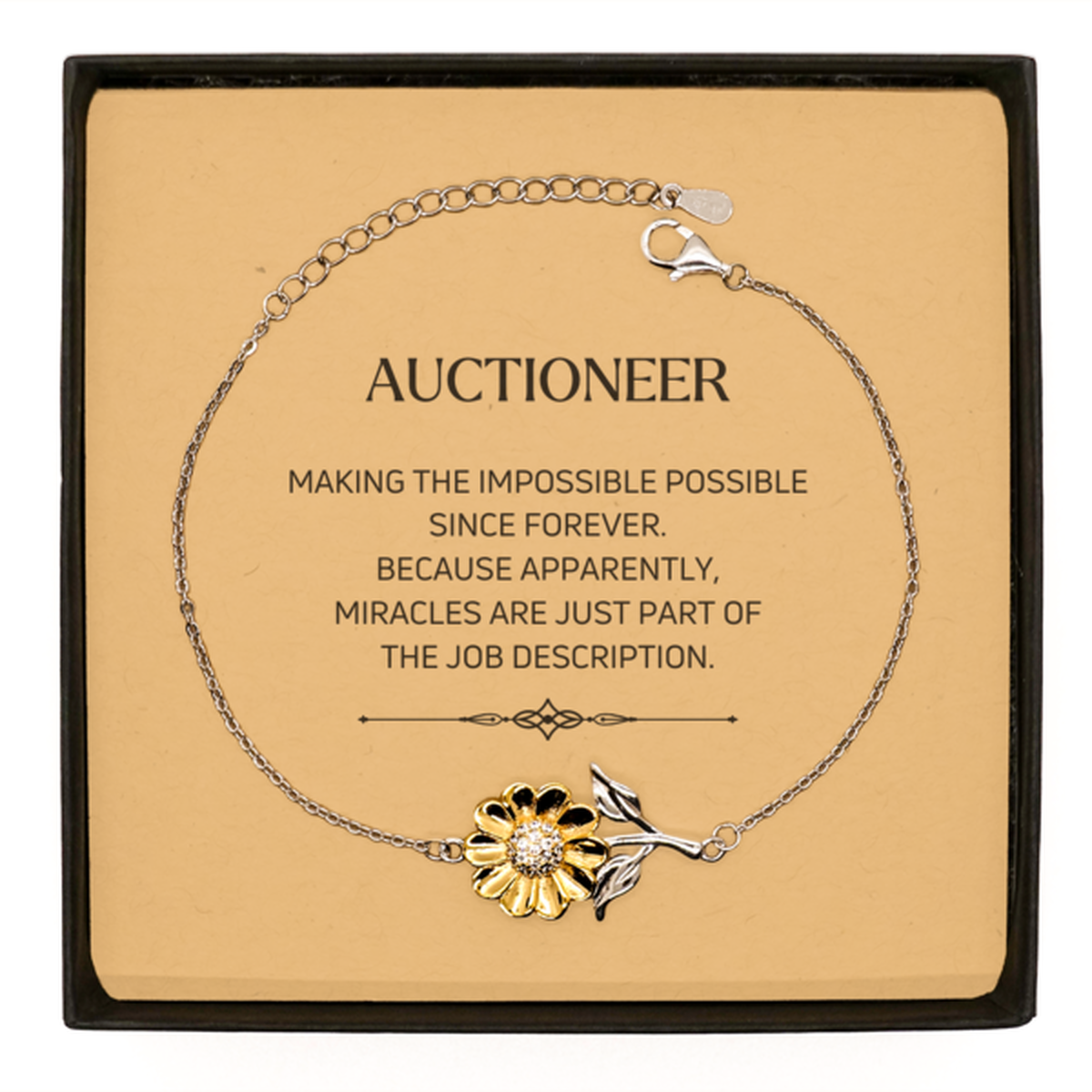 Auctioneer Sunflower Bracelet - Miracles are just part of the job description | Inspirational Gift