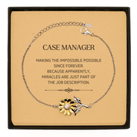 Load image into Gallery viewer, Case Manager Sunflower Bracelet - Miracles are Just Part of the Job Description | Inspirational Gift
