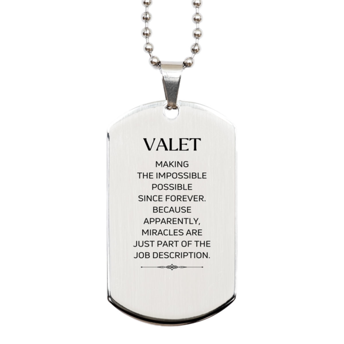 Valet Funny Necklace - Miracles are Just Part of the Job | Inspirational Gift