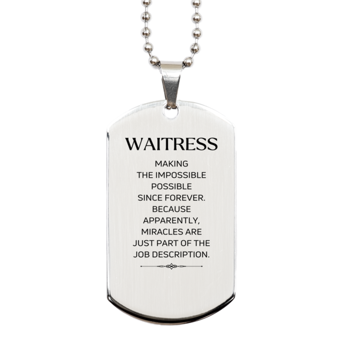 Waitress Inspirational Necklace - Miracles are Just Part of the Job | Birthday Gift