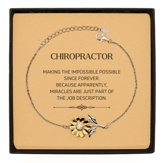 Chiropractor Sunflower Bracelet - Miracles are Part of the Job | Meaningful Gift