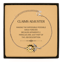 Load image into Gallery viewer, Claims Adjuster Sunflower Bracelet - Miracles are Just Part of the Job | Inspirational Gift
