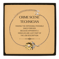 Load image into Gallery viewer, Crime Scene Technician Sunflower Bracelet - Miracles are Just Part of the Job | Inspirational Gift
