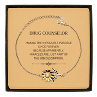 Load image into Gallery viewer, Drug Counselor Sunflower Bracelet - Miracles Are Just Part of the Job | Meaningful Gift

