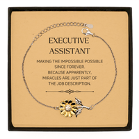 Load image into Gallery viewer, Executive Assistant Sunflower Bracelet - Miracles are just part of the job description | Inspirational Gift
