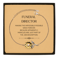 Load image into Gallery viewer, Funeral Director Sunflower Bracelet - Miracles are Just Part of the Job | Meaningful Gift

