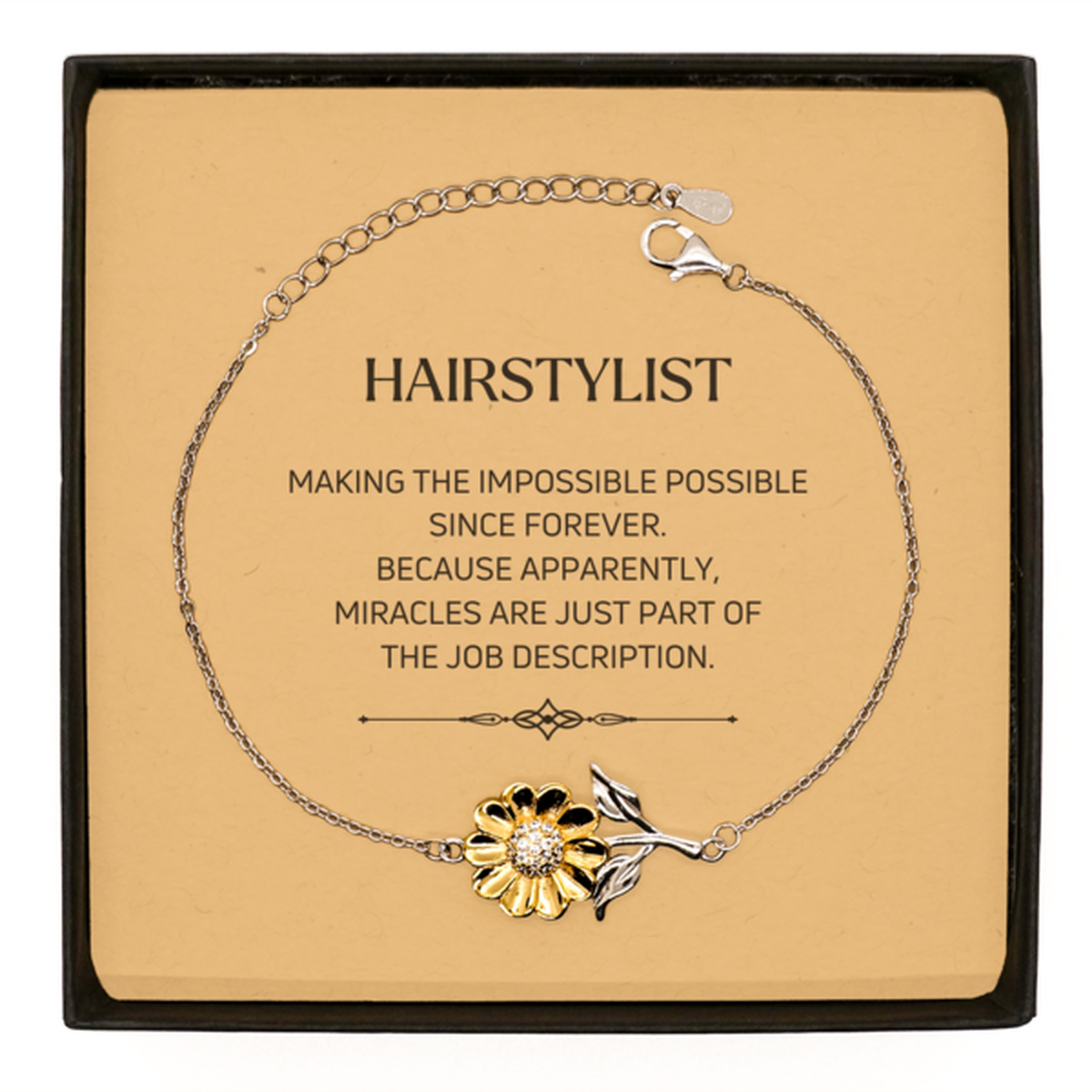 Hairstylist Sunflower Bracelet - Miracles are just part of the job | Inspirational Gift