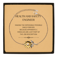 Load image into Gallery viewer, Health and Safety Engineer Sunflower Bracelet - Miracles are Just Part of the Job Description | Inspirational Gift
