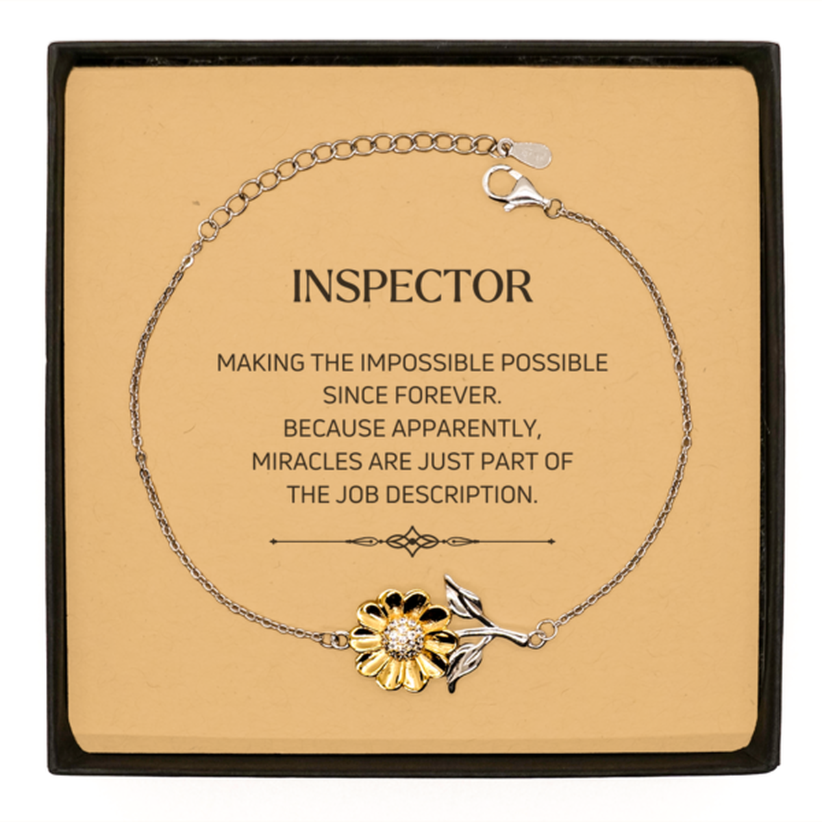 Inspector Sunflower Bracelet - Miracles are Just Part of the Job | Inspirational Gift
