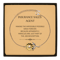 Load image into Gallery viewer, Insurance Sales Agent Sunflower Bracelet - Miracles are just part of the job description | Meaningful Gift
