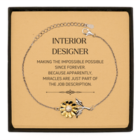 Load image into Gallery viewer, Interior Designer Sunflower Bracelet - Miracles are Just Part of the Job | Perfect Gift
