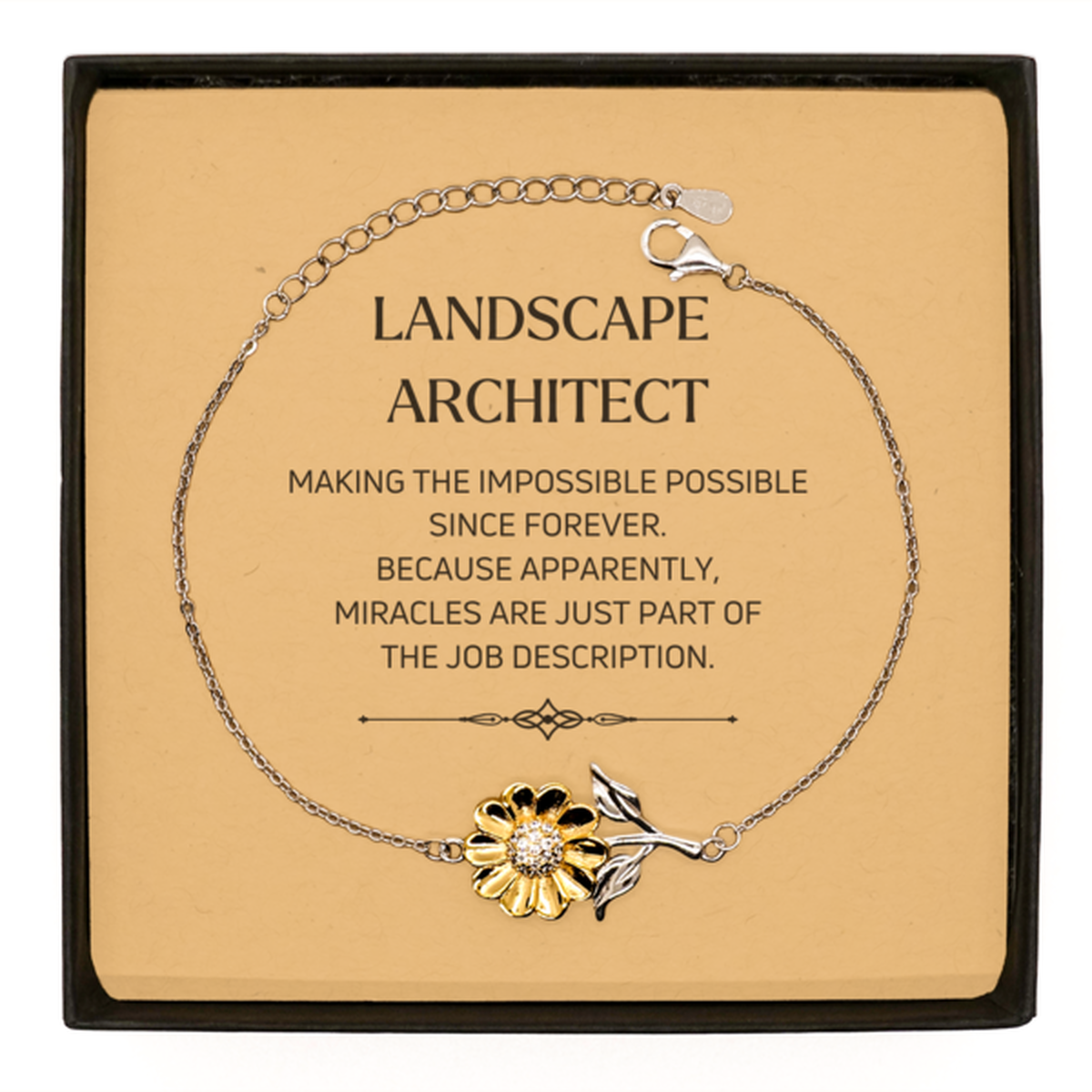Landscape Architect Sunflower Bracelet - Miracles are Part of the Job | Inspirational Gift