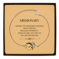 Load image into Gallery viewer, Missionary Sunflower Bracelet - Miracles are Just Part of the Job | Inspirational Gift
