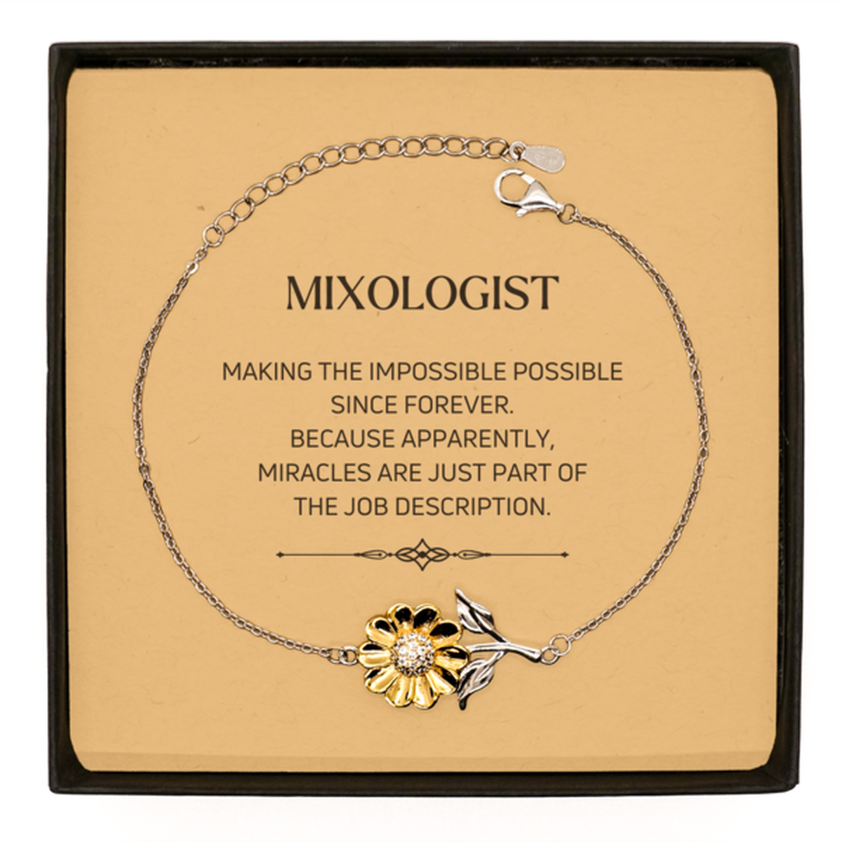 Mixologist Sunflower Bracelet - Miracles are Just Part of the Job | Inspirational Gift