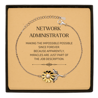 Load image into Gallery viewer, Network Administrator Sunflower Bracelet - Miracles are Just Part of the Job | Inspirational Gift
