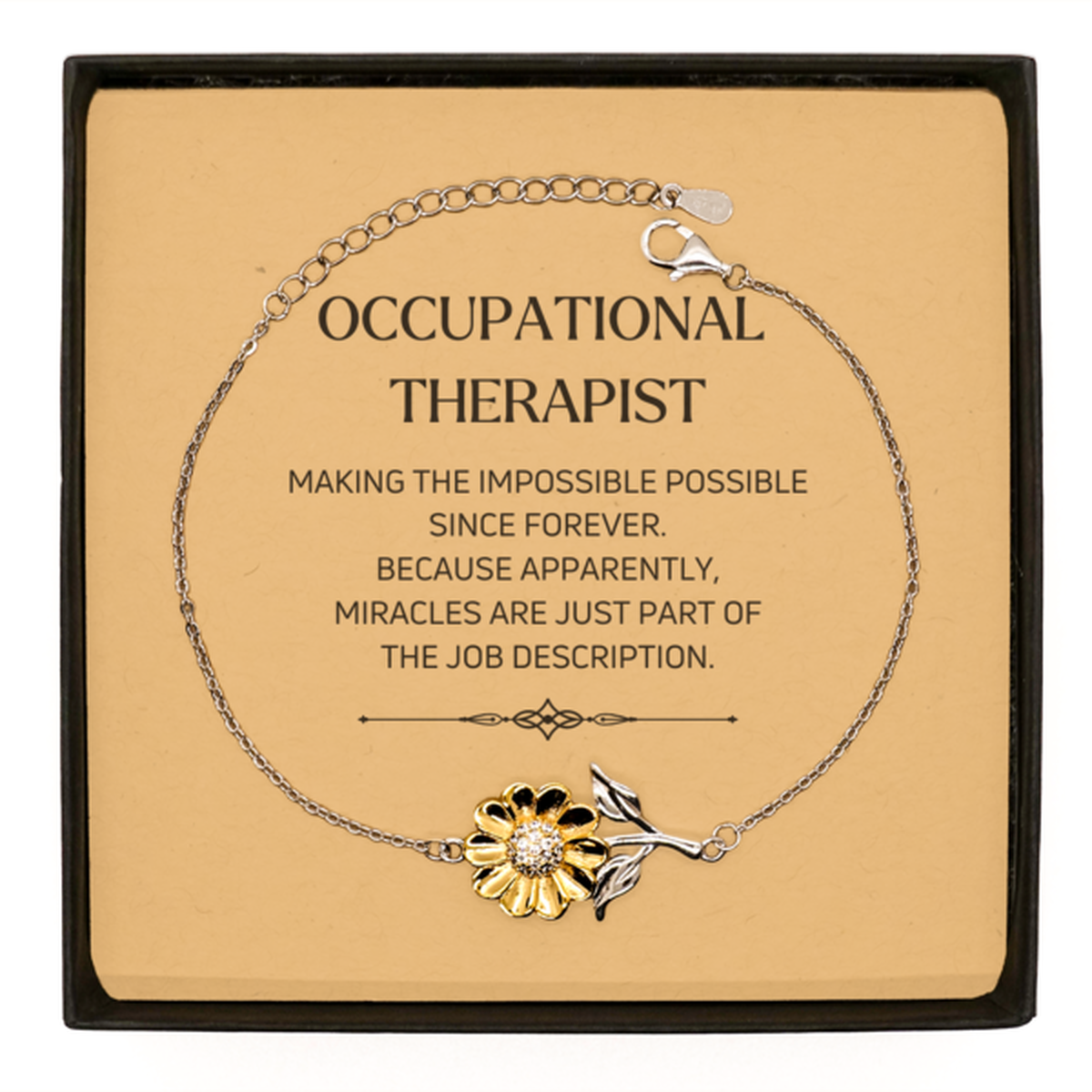 Occupational Therapist Sunflower Bracelet - Miracles are Just Part of the Job | Thoughtful Gift
