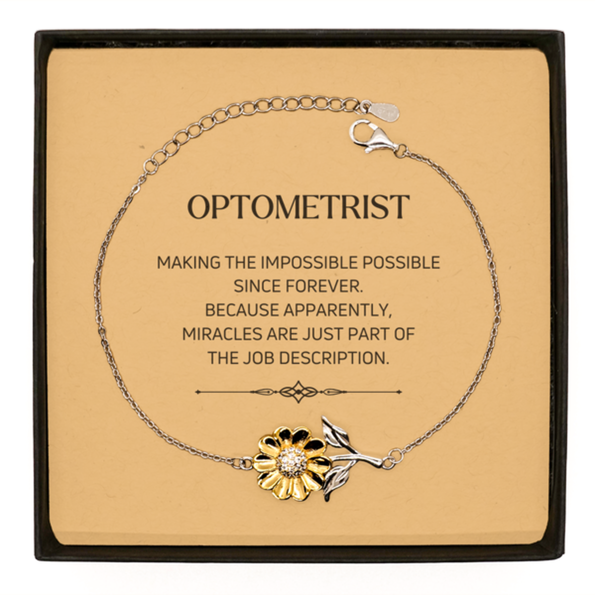 Optometrist Sunflower Bracelet - Miracles are Just Part of the Job | Inspirational Gift