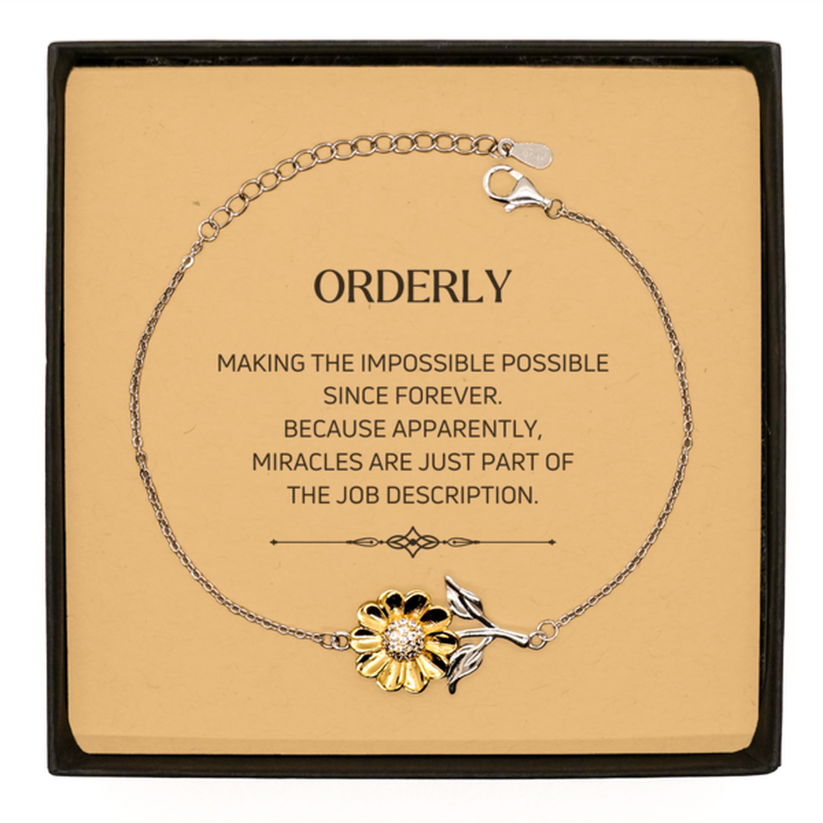 Orderly Sunflower Bracelet - Miracles are just part of the job description | Inspirational Gift