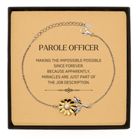 Load image into Gallery viewer, Parole Officer Sunflower Bracelet - Miracles Are Just Part of the Job Description | Inspirational Gift
