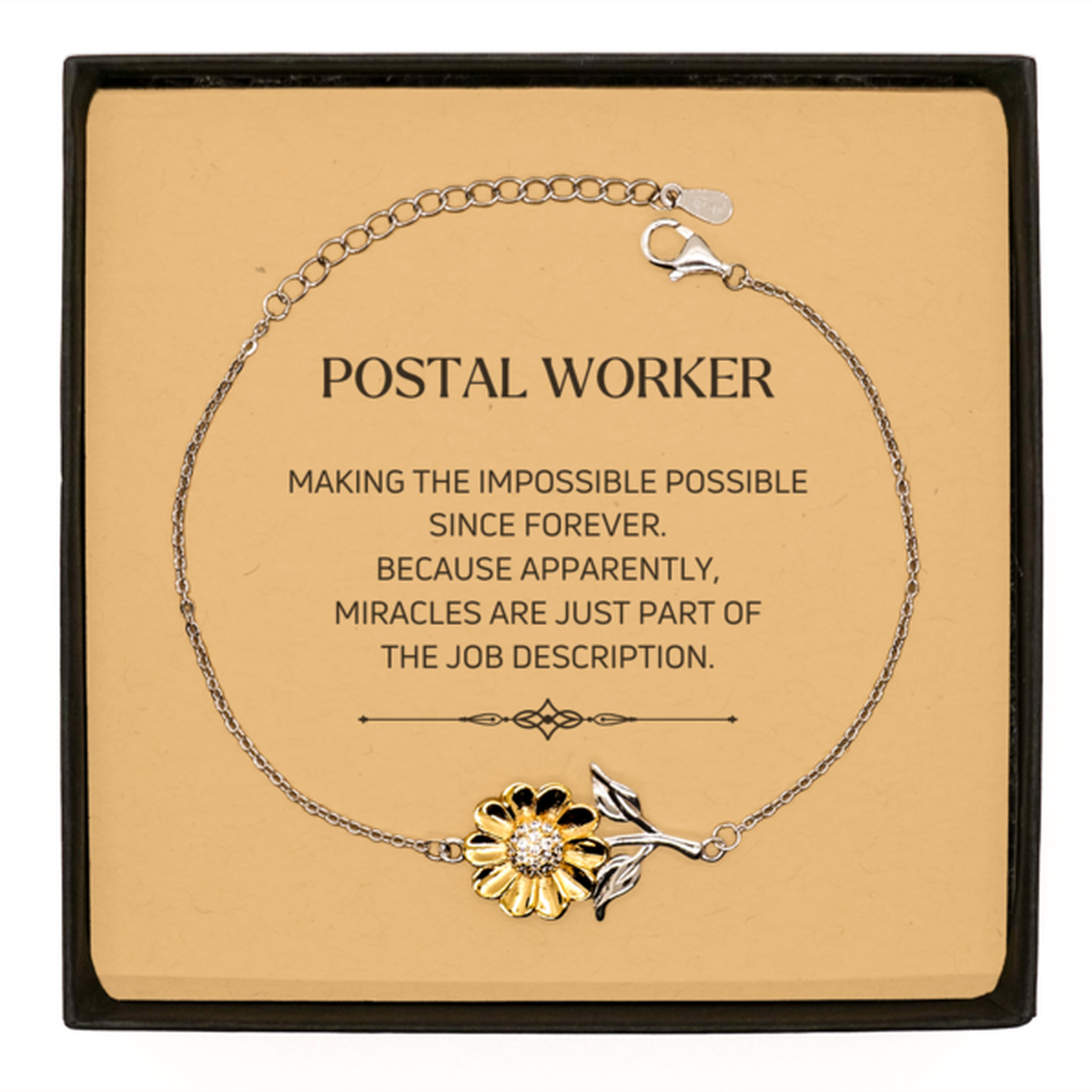 Postal Worker Sunflower Bracelet - Miracles are just part of the job description | Inspirational Gift