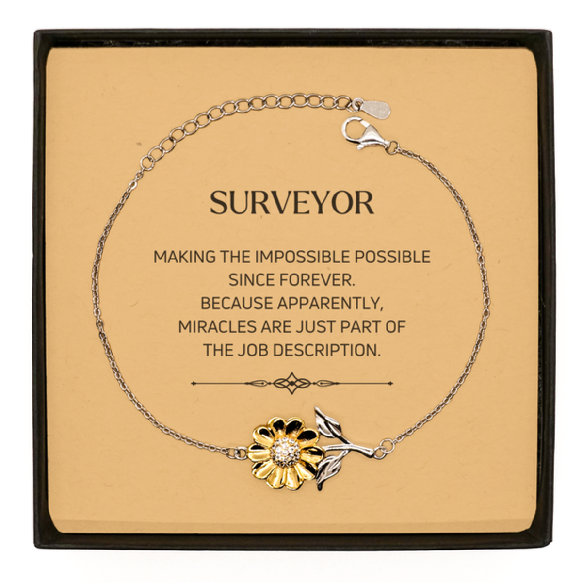 Surveyor Sunflower Bracelet - Miracles are just part of the job description | Inspirational Gift