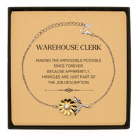 Load image into Gallery viewer, Warehouse Clerk Sunflower Bracelet - Miracles are Just Part of the Job | Inspirational Gift
