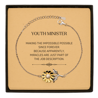 Load image into Gallery viewer, Youth Minister Sunflower Bracelet - Miracles are Just Part of the Job | Inspirational Gift
