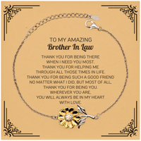Load image into Gallery viewer, Brother In Law Sunflower Bracelet - Thank You for Being There | Birthday and Christmas Gift
