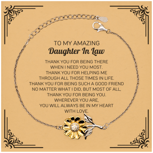Daughter In Law Sunflower Bracelet - Thank You Gift | Birthday, Christmas