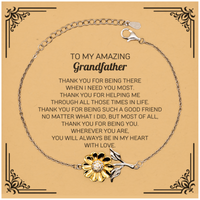 Load image into Gallery viewer, Grandfather Sunflower Bracelet - Thank You for Being There | Unique Gift
