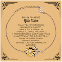 Load image into Gallery viewer, Little Sister Sunflower Bracelet - Thank You for Being There | Birthday and Christmas Gift
