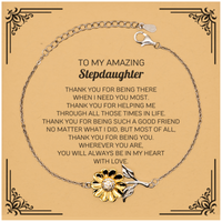 Load image into Gallery viewer, Stepdaughter Sunflower Bracelet - Thank You for Being There | Birthday &amp; Christmas Gift
