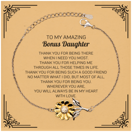 Bonus Daughter Sunflower Bracelet - Thank You for Being There | Meaningful Gift