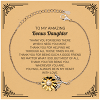 Load image into Gallery viewer, Bonus Daughter Sunflower Bracelet - Thank You for Being There | Meaningful Gift
