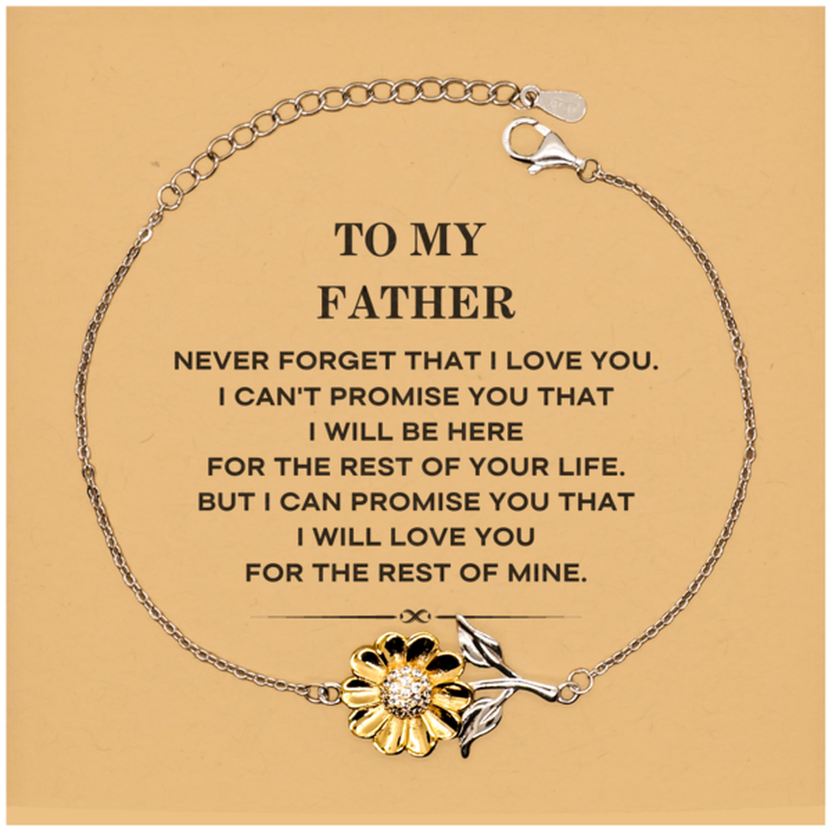 Dad Sunflower Bracelet - I Will Love You For The Rest Of Mine | Father's Day Gift