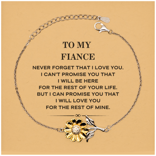 Fiance Sunflower Bracelet - I Will Love You for the Rest of Mine | Engagement Gift
