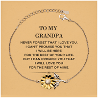Load image into Gallery viewer, Grandpa Sunflower Bracelet - I Will Love You for the Rest of Mine | Birthday, Christmas Gift
