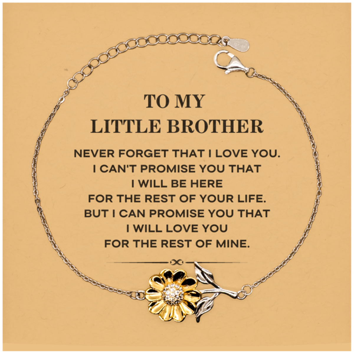 Little Brother Sunflower Bracelet - I Will Love You For The Rest Of Mine | Birthday & Christmas Gift