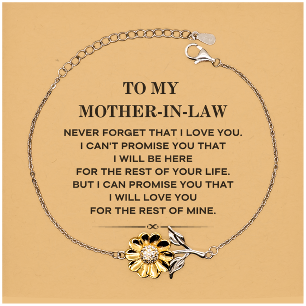 Mother-In-Law Sunflower Bracelet - To My Mother-In-Law | Birthday and Christmas Gift