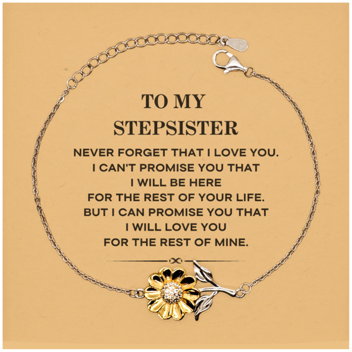 Stepsister Sunflower Bracelet - I Will Love You for the Rest of Mine | Meaningful Gift