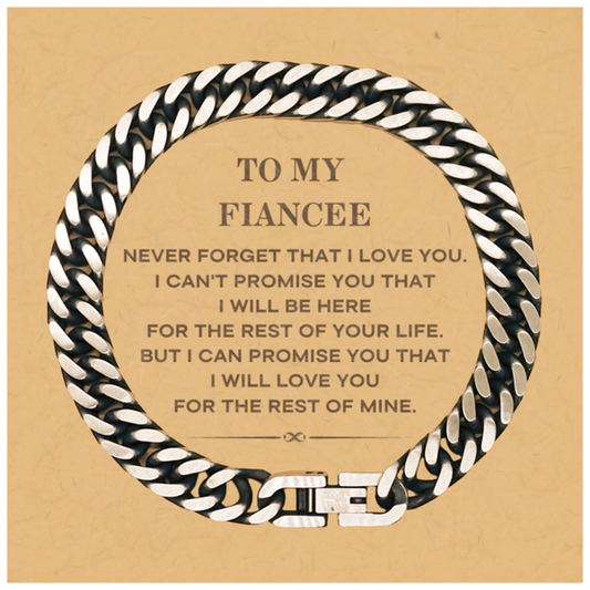 Fiancee Cuban Link Chain Bracelet - I Will Love You Forever | Romantic Gift
