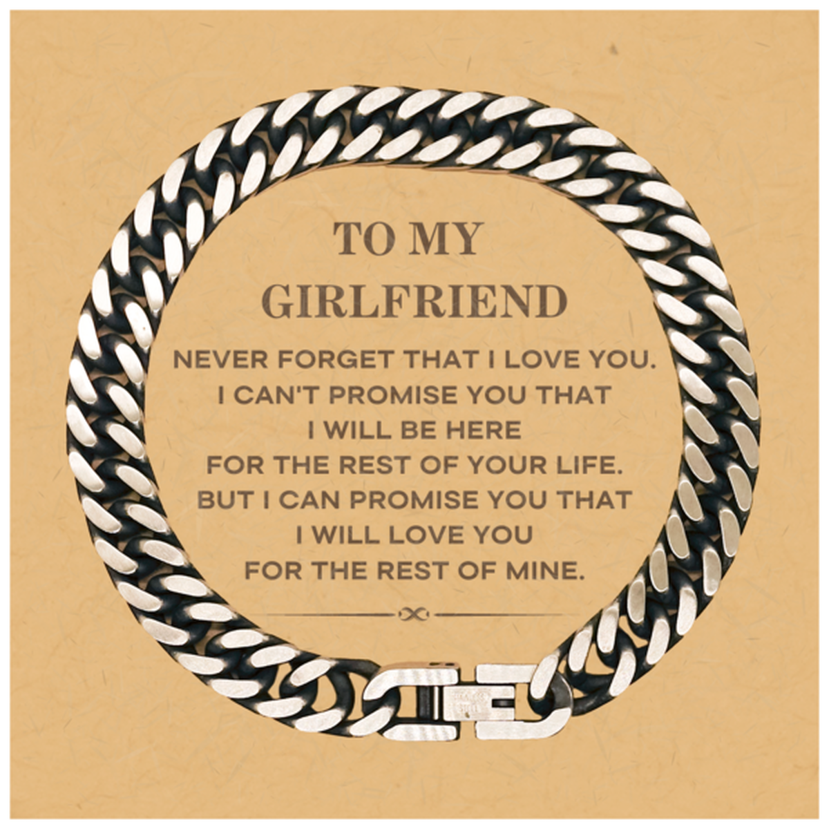 Girlfriend Cuban Link Chain Bracelet - I Will Love You For The Rest Of Mine | Valentine's Day Gift