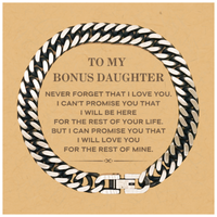 Load image into Gallery viewer, Bonus Daughter Cuban Link Bracelet - I Will Love You Forever | Birthday Christmas Gift
