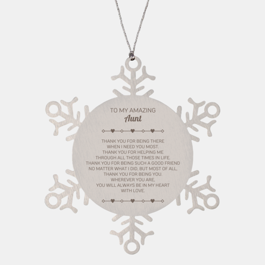 Aunt Snowflake Ornament - Thank You for Being There | Christmas Gift