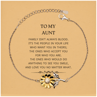 Load image into Gallery viewer, Aunt Sunflower Bracelet - Family Isn&#39;t Always Blood | Birthday Christmas Gift
