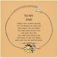 Load image into Gallery viewer, Dad Sunflower Bracelet - Family Isn&#39;t Always Blood | Birthday Gift
