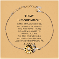 Load image into Gallery viewer, Grandparents Sunflower Bracelet - Family Isn&#39;t Always Blood | Unique Gift
