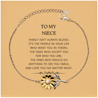 Load image into Gallery viewer, Niece Sunflower Bracelet - Family Isn&#39;t Always Blood | Birthday Christmas Gift

