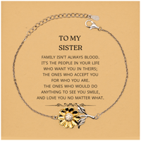 Load image into Gallery viewer, Sister Sunflower Bracelet - Family Isn&#39;t Always Blood | Birthday Gift
